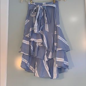 Zara Striped Ruffle Skirt, Size S.